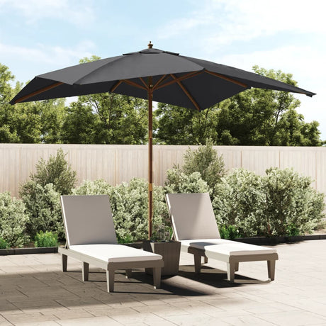 Parasol Vidaxx avec mât en bois 300x300x273 cm noir