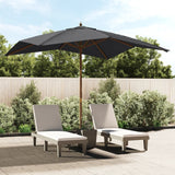 Parasol Vidaxl con poste de madera 300x300x273 cm negro