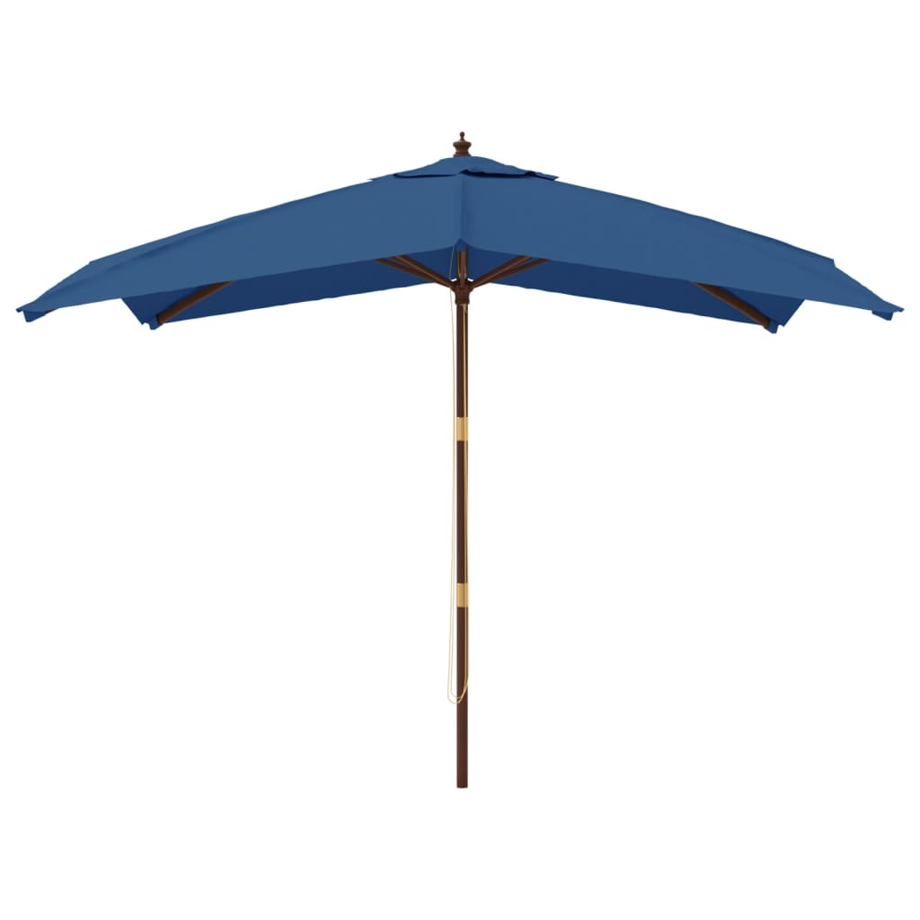 Parasol Vidaxl con poste de madera 300x300x273 cm azul azul