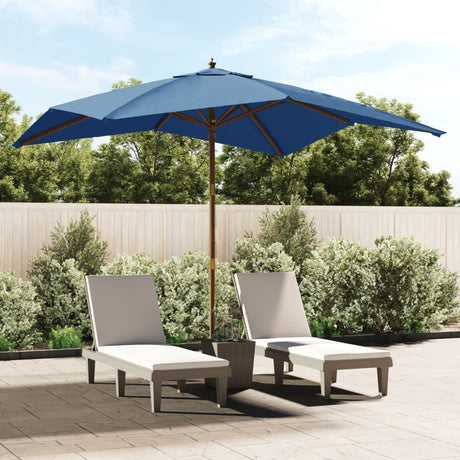 Parasol Vidaxx avec mât en bois 300x300x273 cm bleu azur