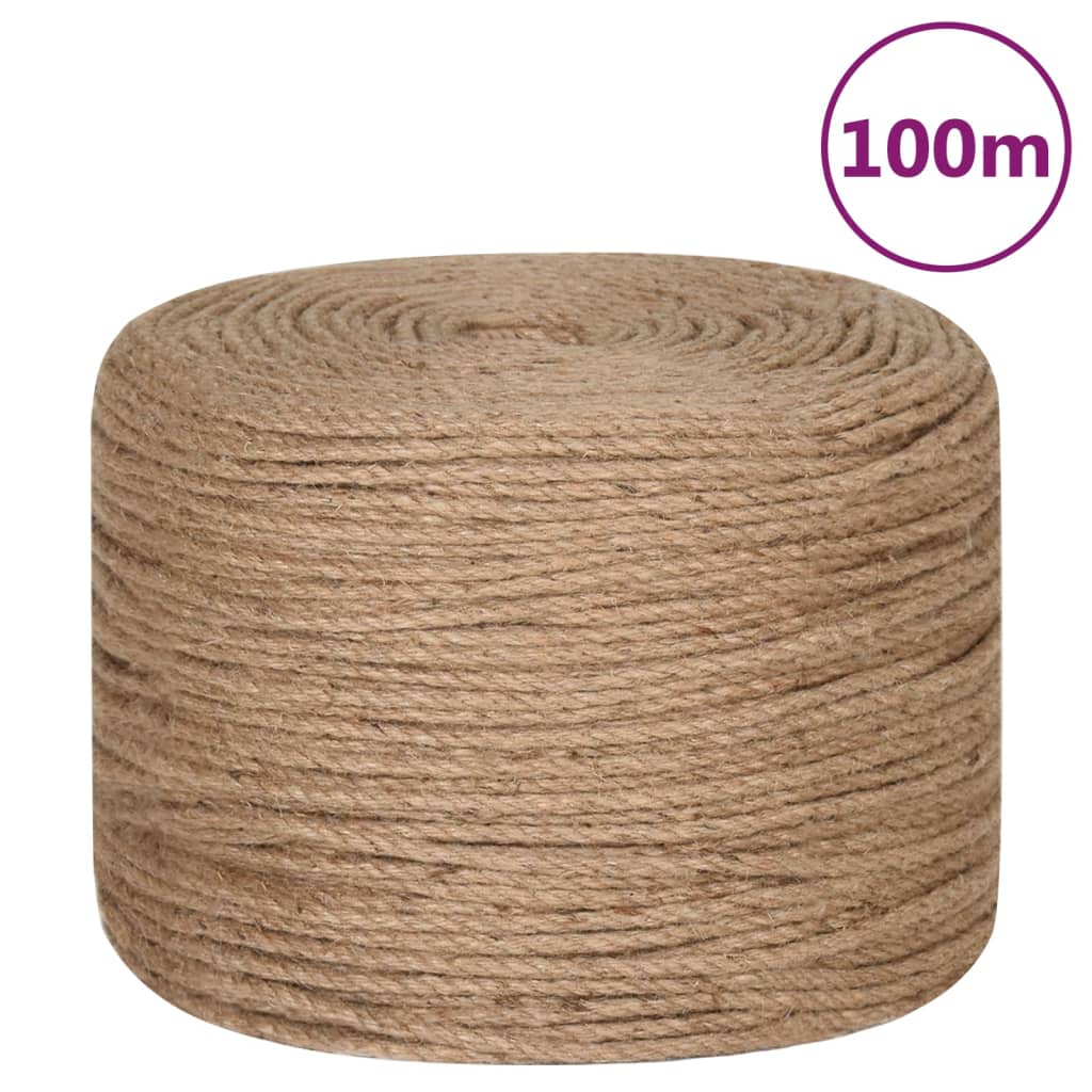 Corde Vidaxxl 100 m de long jute 6 mm d'épaisseur