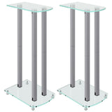Vidaxl supports d'enceintes 2 pcs 3 piliers verre trempé couleur argent