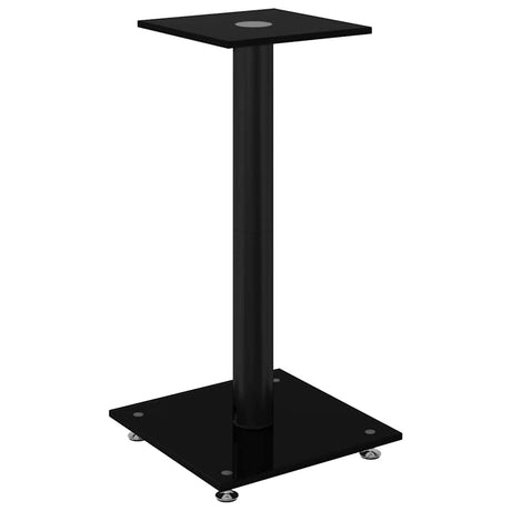 Vidaxl supports d'enceintes 2 pcs 1 pilier verre trempé noir