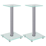 Vidaxl supports d'enceintes 2 pcs 1 pilier verre trempé couleur argent
