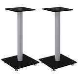 Vidaxl supports d'enceintes 2 pcs 1 pilier verre trempé noir et argent