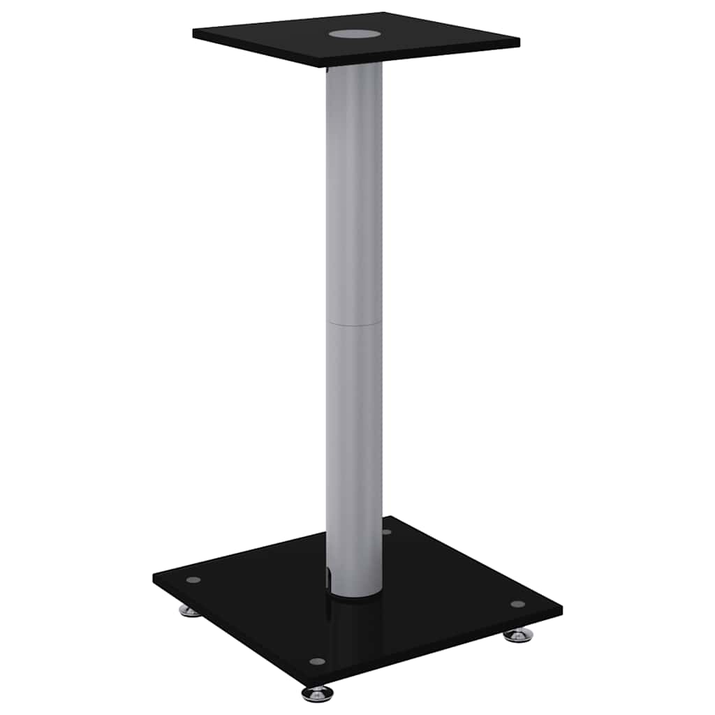 Vidaxl supports d'enceintes 2 pcs 1 pilier verre trempé noir et argent