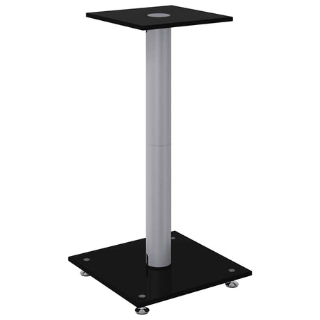 Vidaxl supports d'enceintes 2 pcs 1 pilier verre trempé noir et argent