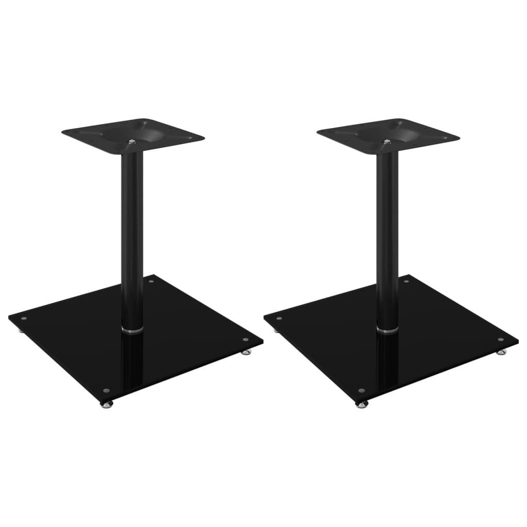Vidaxl supports d'enceintes 2 pcs 1 pilier verre trempé noir