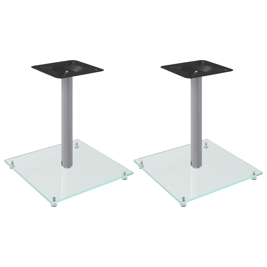 Vidaxl supports d'enceintes 2 pcs 1 pilier verre trempé couleur argent