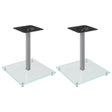 Vidaxl supports d'enceintes 2 pcs 1 pilier verre trempé couleur argent