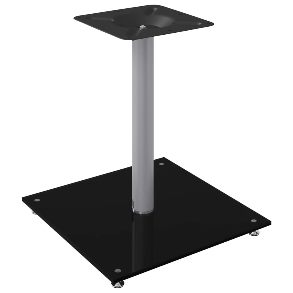 Vidaxl supports d'enceintes 2 pcs 1 pilier verre trempé noir et argent