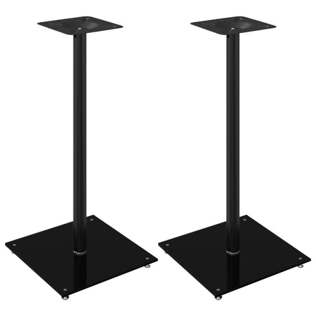 Vidaxl supports d'enceintes 2 pcs 1 pilier verre trempé noir