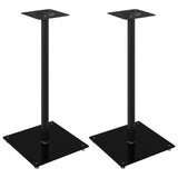 VidaXL Loudspeaker Standards 2 pcs 1 pillar hardened glass black