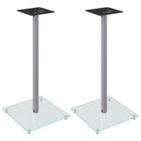 Vidaxl supports d'enceintes 2 pcs 1 pilier verre trempé couleur argent