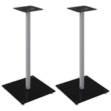 Vidaxl supports d'enceintes 2 pcs 1 pilier verre trempé noir et argent