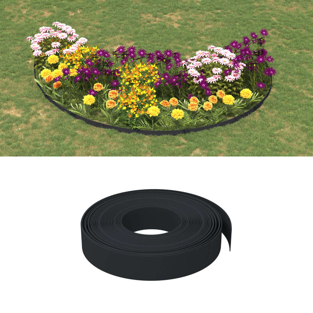 Vidaxl limite de jardin 10 m 10 cm polyéthylène noir