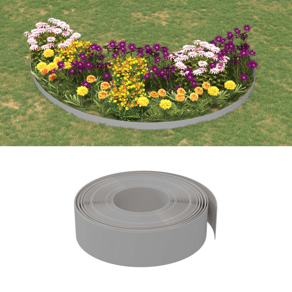 Vidaxl bordure de jardin 10 m 15 cm polyéthylène gris