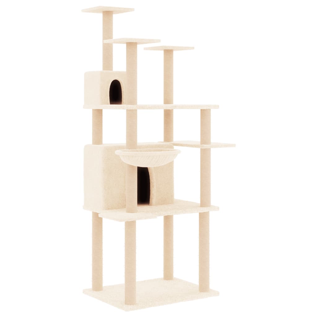 Vidaxl meuble pour chat avec griffoirs en sisal 166 cm couleur crème