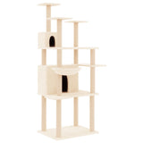 Vidaxl meuble pour chat avec griffoirs en sisal 166 cm couleur crème