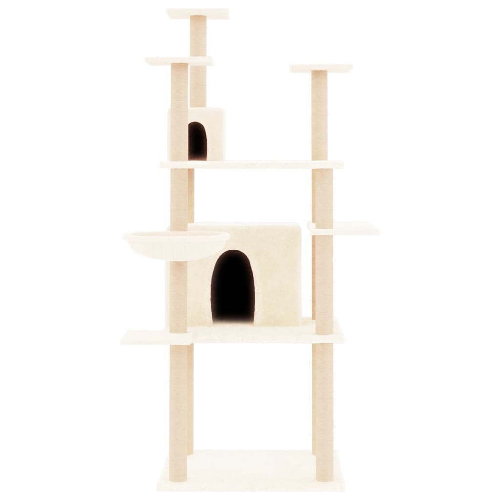 Vidaxl meuble pour chat avec griffoirs en sisal 166 cm couleur crème