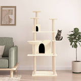 Vidaxl meuble pour chat avec griffoirs en sisal 166 cm couleur crème