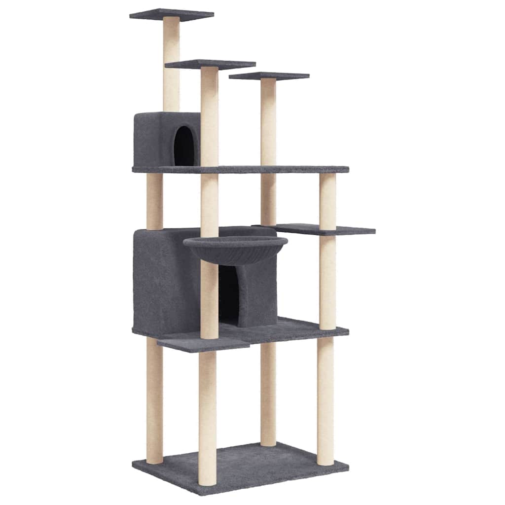 Vidaxl meuble pour chat avec griffoirs en sisal 166 cm gris foncé