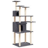 Vidaxl meuble pour chat avec griffoirs en sisal 166 cm gris foncé