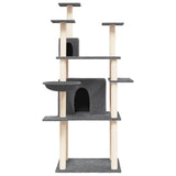 Vidaxl meuble pour chat avec griffoirs en sisal 166 cm gris foncé