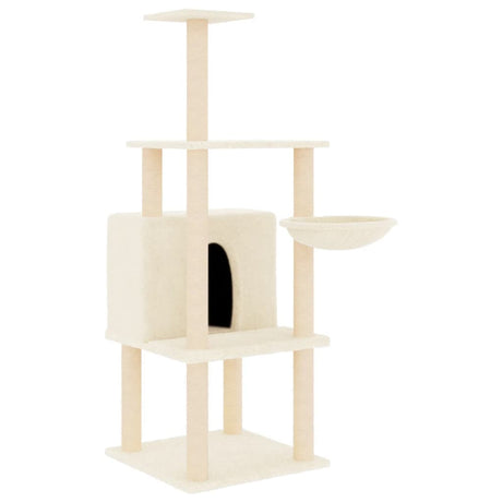 Vidaxl meuble pour chat avec griffoirs en sisal 132 cm couleur crème