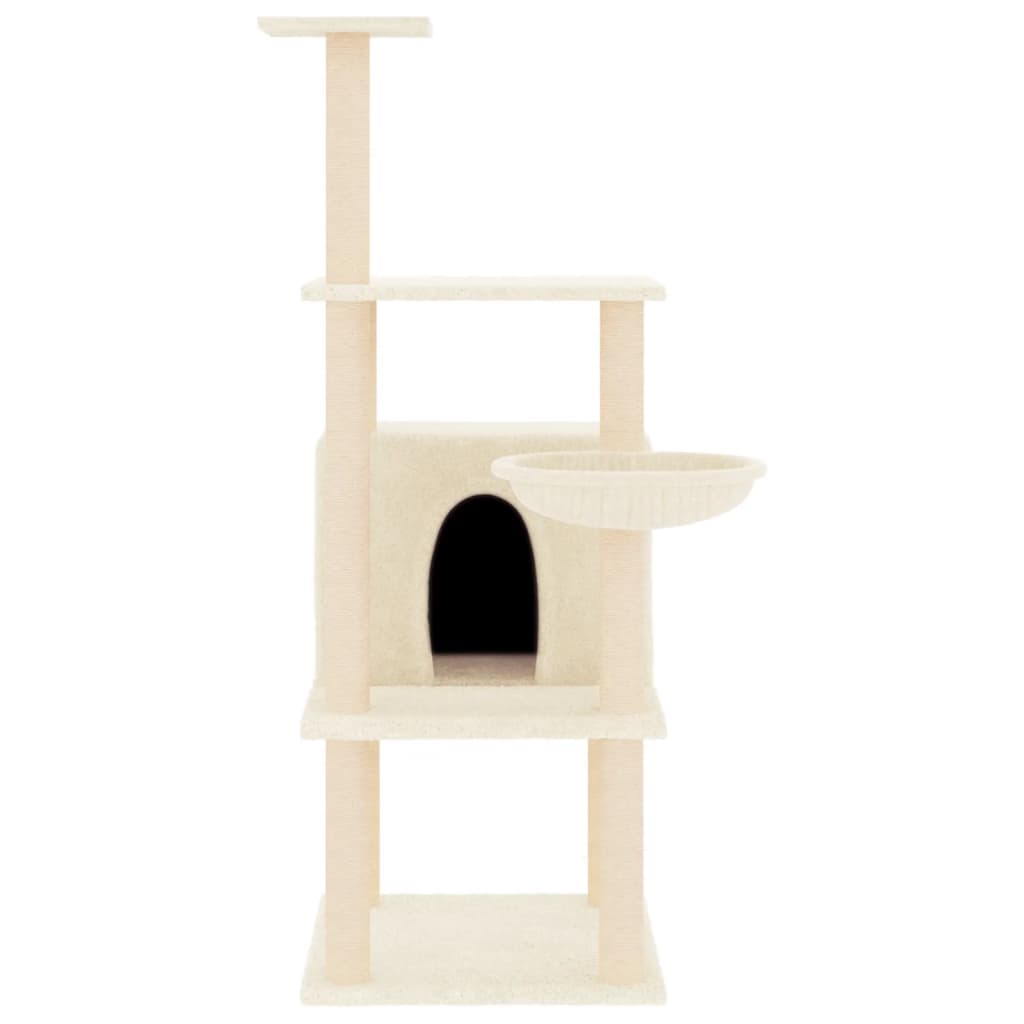 Vidaxl meuble pour chat avec griffoirs en sisal 132 cm couleur crème