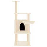 Vidaxl meuble pour chat avec griffoirs en sisal 132 cm couleur crème