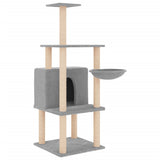 Vidaxl meuble pour chat avec griffoirs en sisal 132 cm gris clair