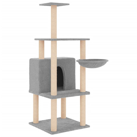 Vidaxl meuble pour chat avec griffoirs en sisal 132 cm gris clair