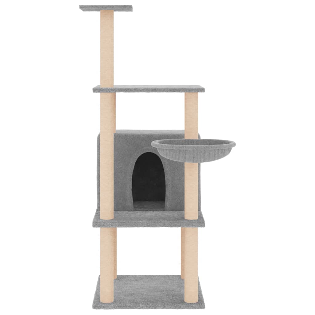 Vidaxl meuble pour chat avec griffoirs en sisal 132 cm gris clair