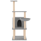 Vidaxl meuble pour chat avec griffoirs en sisal 132 cm gris clair