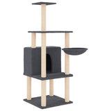 Vidaxl meuble pour chat avec griffoirs en sisal 132 cm gris foncé