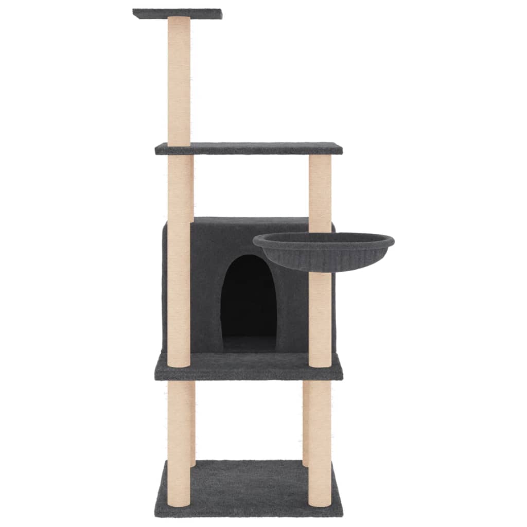 Vidaxl meuble pour chat avec griffoirs en sisal 132 cm gris foncé