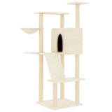 Vidaxl meuble pour chat avec griffoirs en sisal 143 cm couleur crème