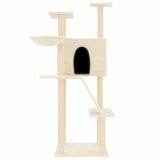 Vidaxl meuble pour chat avec griffoirs en sisal 143 cm couleur crème