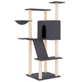Vidaxl meuble pour chat avec griffoirs en sisal 143 cm gris foncé