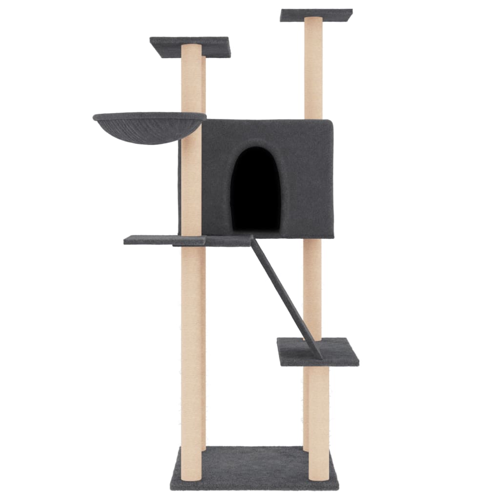 Vidaxl meuble pour chat avec griffoirs en sisal 143 cm gris foncé