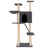 Vidaxl meuble pour chat avec griffoirs en sisal 143 cm gris foncé