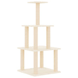 Vidaxl Cat Furniture avec Sisal Scratch Posts 111 cm Crème -Colored