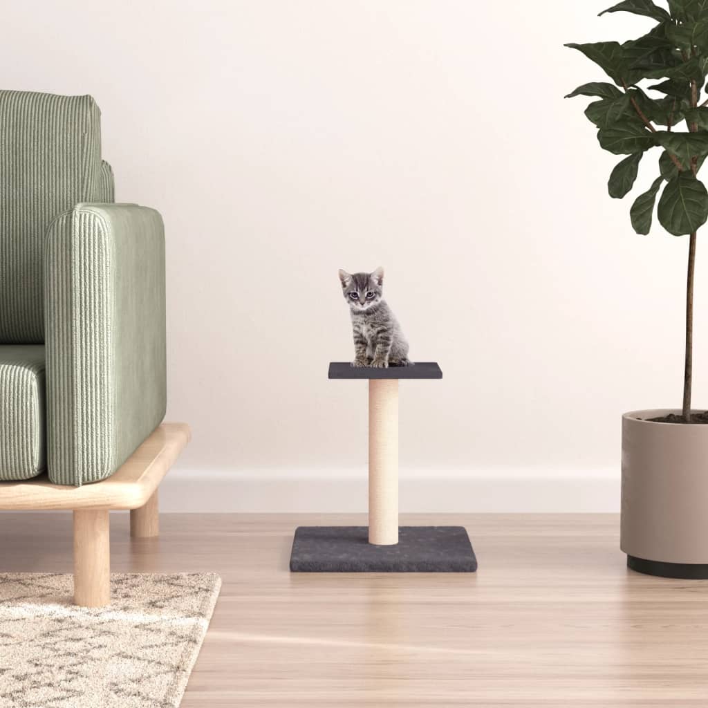 Vidaxl scratching post with platform 38 cm dark gray