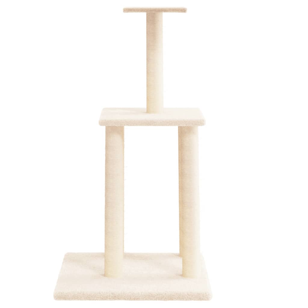 Vidaxl cat furniture with sisal scratching posts 85.5 cm cream -colored