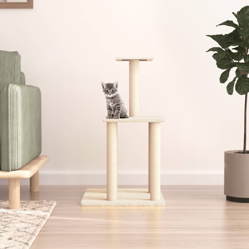 Vidaxl Cat møbler med sisal skrabe stillinger 85,5 cm creme -farvet