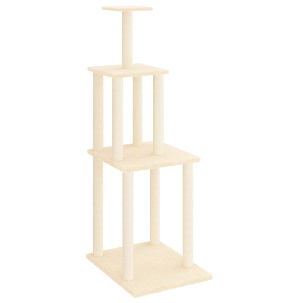 Vidaxl meuble pour chat avec griffoirs en sisal 149 cm couleur crème