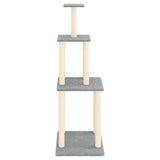 Vidaxl meuble pour chat avec griffoirs en sisal 149 cm gris clair