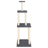 Vidaxl meuble pour chat avec griffoirs en sisal 149 cm gris foncé