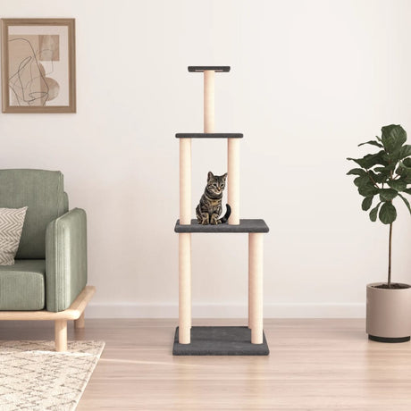 Vidaxl meuble pour chat avec griffoirs en sisal 149 cm gris foncé